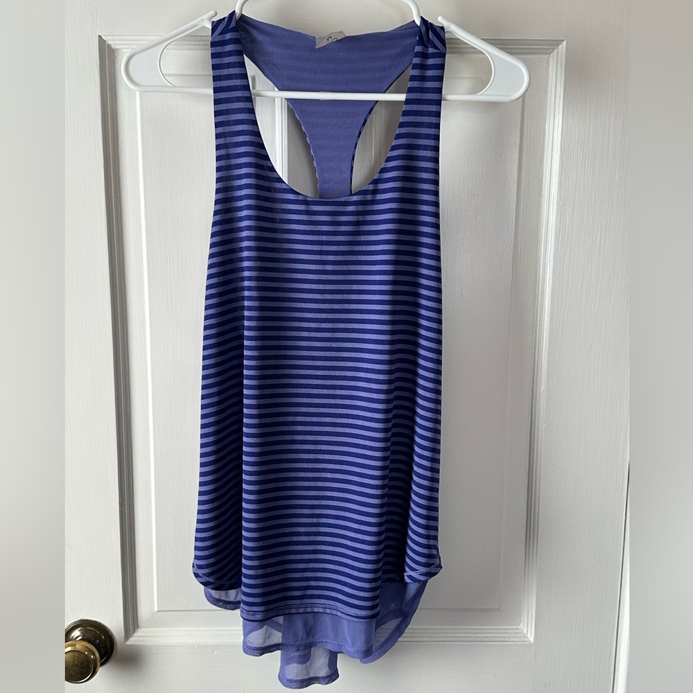 Calia Striped Purple Sleeveless Women's Workout Top